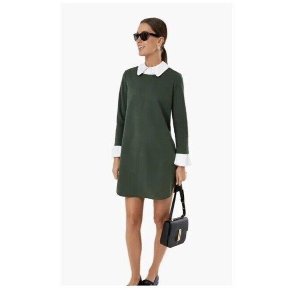 Tuckernuck Dresses & Skirts - Tuckernuck Dress Womens Medium Green English Ivy Dakotah Long Sleeve Mini Collar